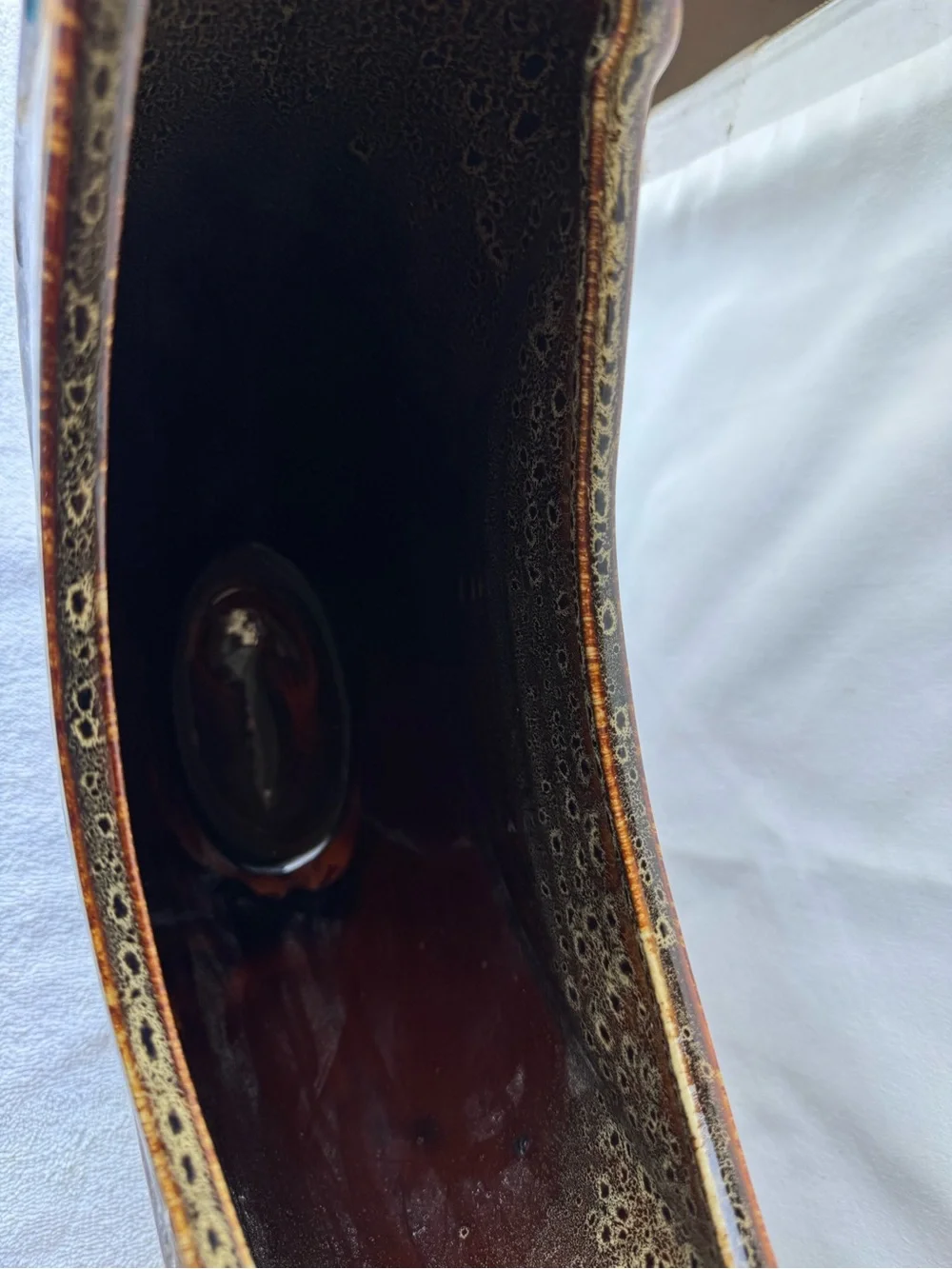 Brown Glazed Ceramic Decorative Bowl - Home Accents